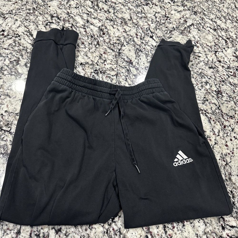 Adidas Cropped‎ Jogger Pants M Men Black Cotton  Pockets